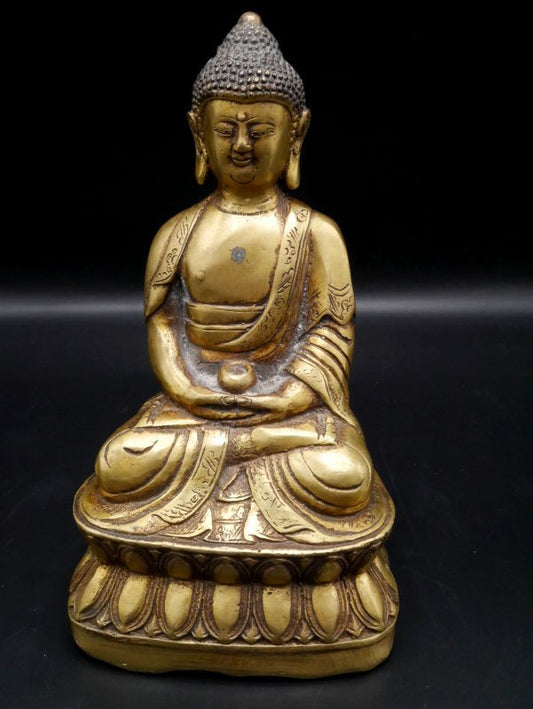 Statue bouddha en dyani mudra avec le bol a aumônes
