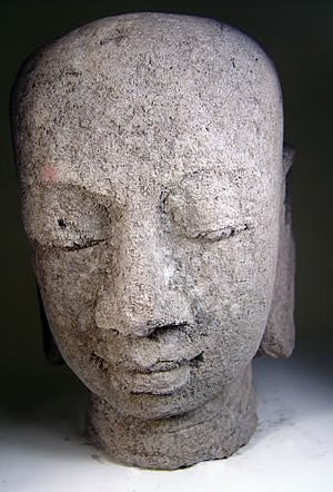 Grande tête de bouddha birmane mil XXème