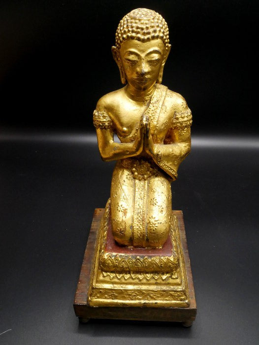 Statue bouddha thailandais en Anjali mudra milieu XXème